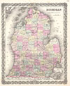1855 Colton Map of Michigan