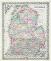 1856 Colton Map of Michigan