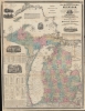 1868 Farmer's Railroad and Township Map of Michigan