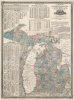 1873 Farmer's Railroad and Township Map of Michigan