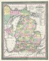 1854 Mitchell Map of Michigan