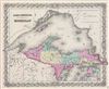 1856 Colton Map of Northern Michigan and Lake Superior