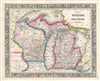 1861 Mitchell Map of Michigan and Wisconsin