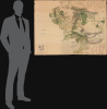 1960 Manuscript 'Fan Art' Wall Map of Tolkien's Middle Earth in Elvish Tengwar