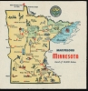 1954 Beach Products State 'Map-Nap' of Minnesota