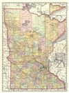 1889 Rand McNally Map of Minnesota