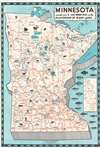 1935 Minnesota Tourist Bureau Pictorial Tourist Map of Minnesota