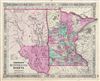 1863 Johnson Map of Minnesota and Dakota