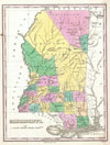 1827 Finley Map of Mississippi