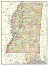 1892 Rand McNally Map of Mississippi