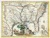 1740 Albrizzi Map of Louisiana, Florida, Texas, Carolina and Virginia