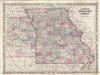 1866 Johnson Map of Missouri and Kansas