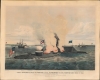 1862 Currier and Ives View of the Civil War Battle of the 'Monitor' and 'Merrimac'