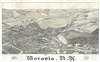 1885 Burleigh Bird's-Eye View Map of Moravia, New York