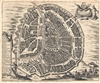 1719 Van der Aa Map and View of Moscow, Russia