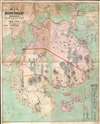 1887 Colby Stuart Wall Map of Mount Desert Island, Maine (Acadia National Park)