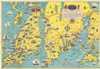 1939 Haley and Hetherington Pictorial Map of Rhode Island and Massachusetts