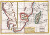 1780 Raynal and Bonne Map of South Africa, Zimbabwe, Madagascar, and Mozambique