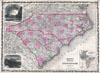 1862 Johnson Map of North Carolina and South Carolina