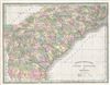 1835 Bradford Map of North Carolina, South Carolina and Georgia