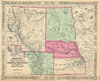 1864 Johnson Map of Idaho, Dakota, Nebraska, Kansas and Colorado