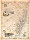 1851 Tallis and Rapkin Map of New South Wales, Australia w/ Gold Claims