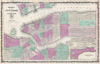 1862 Johnson Map of New York City and Brooklyn