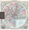 1846 / 1879 Colton Map of New York City & Vicinity (33 Miles Around)
