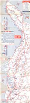 1958 General Drafting Co. Upside-Down Road Map of the Eastern United States