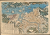 1860 Baikodo Ukiyo-e Map of Nagasaki, Japan
