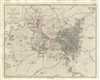 1854 Pharoah Map or Plan of the city of Nagpur, India