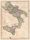 1794 Wilkinson Map of Southern Italy:  Naples and Sicily