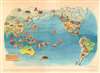 1940 Covarrubias Pictorial Map of the Pacific World and its Native Dwellings