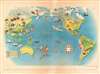 1940 Covarrubias Pictorial Map of the Pacific and Native Transportation