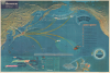 1944 Navy Education Services Double-Sided Pictorial Map of Europe and the North Pacific