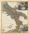 1730 Homann Map of Southern Italy
