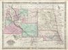 1866 Johnson Map of Montana, Wyoming, Idaho, Nebraska and Dakota