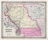 1856 Colton Map of Nebraska and Kansas