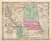 1866 Johnson Map of Nebraska, Dakota, Colorado, Idaho and Kansas
