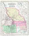 1856 Desilver Map of Nebraska, Kansas, New Mexico, and Indian Territory