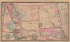 1868 Stebbins and Lloyd Map of Nebraska, Dakota, Montana, Idaho