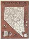 1969 Dagosta Pictorial Map of Nevada Ghost Town and Abandoned Mines