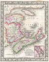 1866 Mitchell Map of New Brunswick and Nova Scotia, Canada