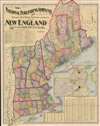 The National Publishing Company's New Railroad, Post-Office, Township, and County Map of New England. - Main View Thumbnail