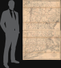 1883 Post Office Dept. Map Wall Map of New England