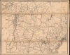 1883 Post Office Dept. Map Wall Map of New England