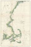 1862 U. S. Coast Survey Map or Chart of the New England Coast