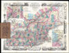 1856 Colton Pocket Map of New England & New York