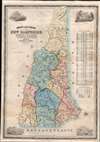 1854 Dodge Wall Map of New Hampshire