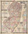 1860 Kitchell Wall Map of New Jersey